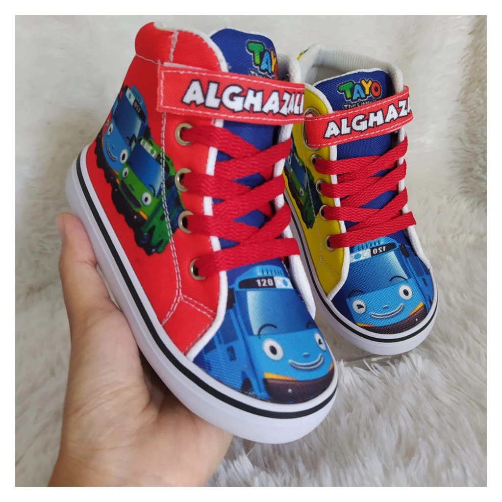 SEPATU ANAK KARAKTER TAYO FREE CETAK NAMA DAN PHOTO+MASKER TERLARIS/TERMURAH/FASHION KIDS/TREND