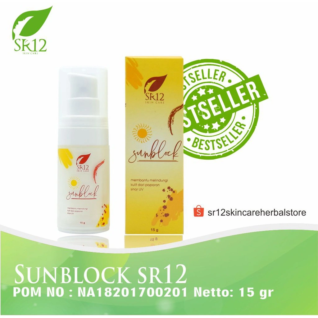 SR12 SUNBLOCK ANTI KULIT BELANG SUNSCREEN SPF 30++/ MELINDUNGI KULIT DARI SINAR UV A DAN UV TERLARIS