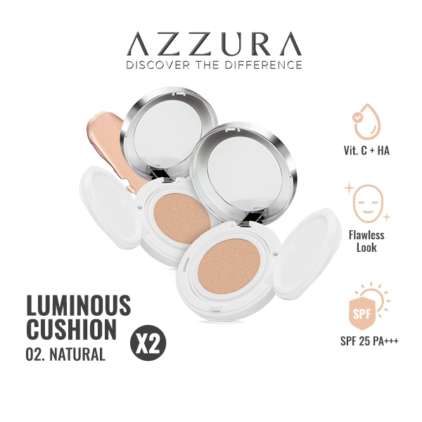 AZZURA Lumious Cushion Flawless Look Spf 25 15G 02 Natural X 2