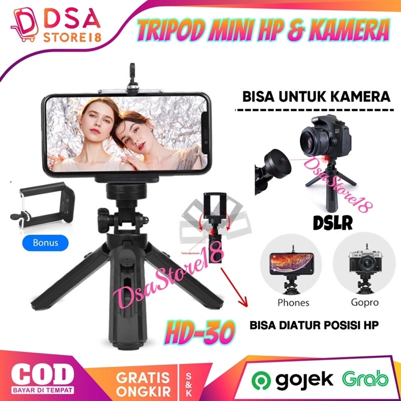 Tripod HP Selfie Stick Stand Kamera Free Holder U