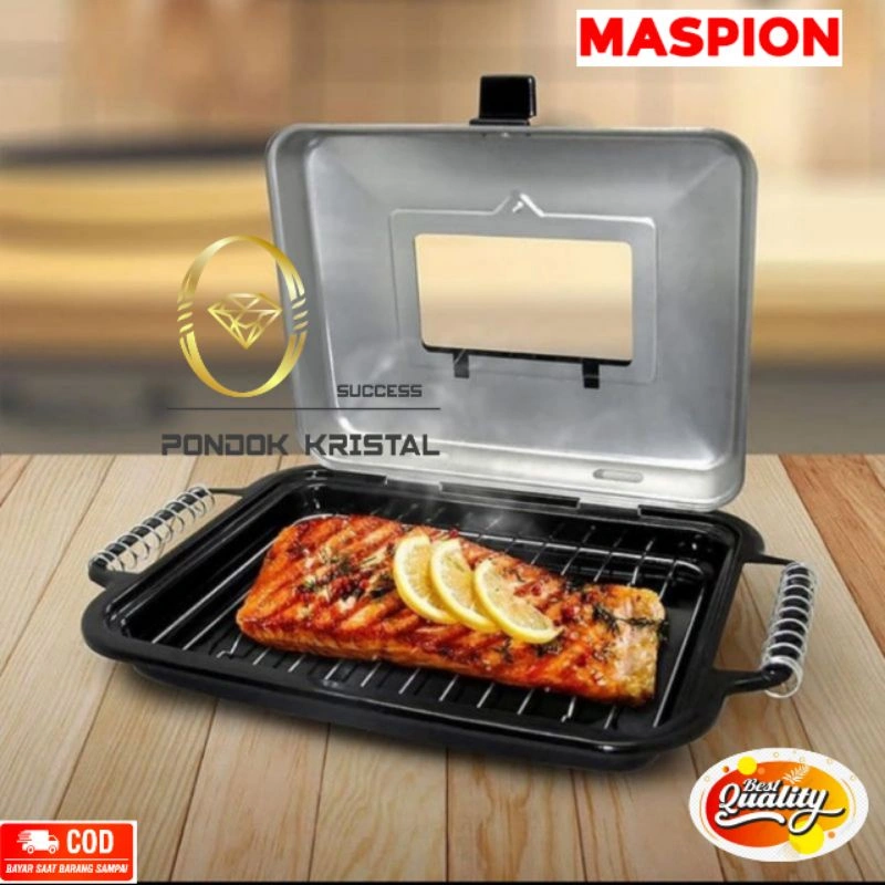 Panggangan Daging Serbaguna Maspion Crystal Oven / Panggangan Ikan Sate / Panggangan Murah Dan Serbaguna Maspion Crystal Oven - Hitam (Black)