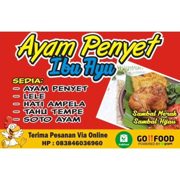 Spanduk Ayam Penyet Ukuran 150 x 75 cm