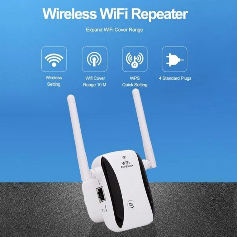 Penguat Sinyal Wifi Repeater 300Mbps Wireless Wifi Signal Booster Amplifier Wifi Reange Extender 2 Antena