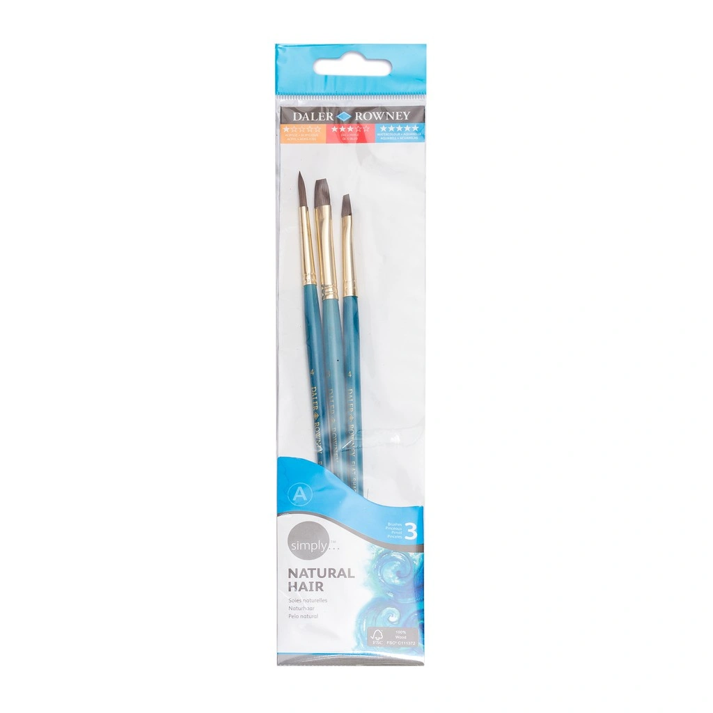 Daler Rowney Simply Watercolour Natural Brush Set 3pcs #2