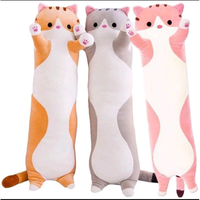 Boneka Guling Kucing Berdiri Tinggi 60cm Kado Special Hadiah Buat Anak Tersayang Boneka Guling Berkarakter Kucing Terbaru Guling Untuk Tidur Nyaman Berkarakter Kucing Lucu Imut Banyak Jenis Boneka Untuk Tidur Guling Jenis Kucing Oren Abu-Abu Pink