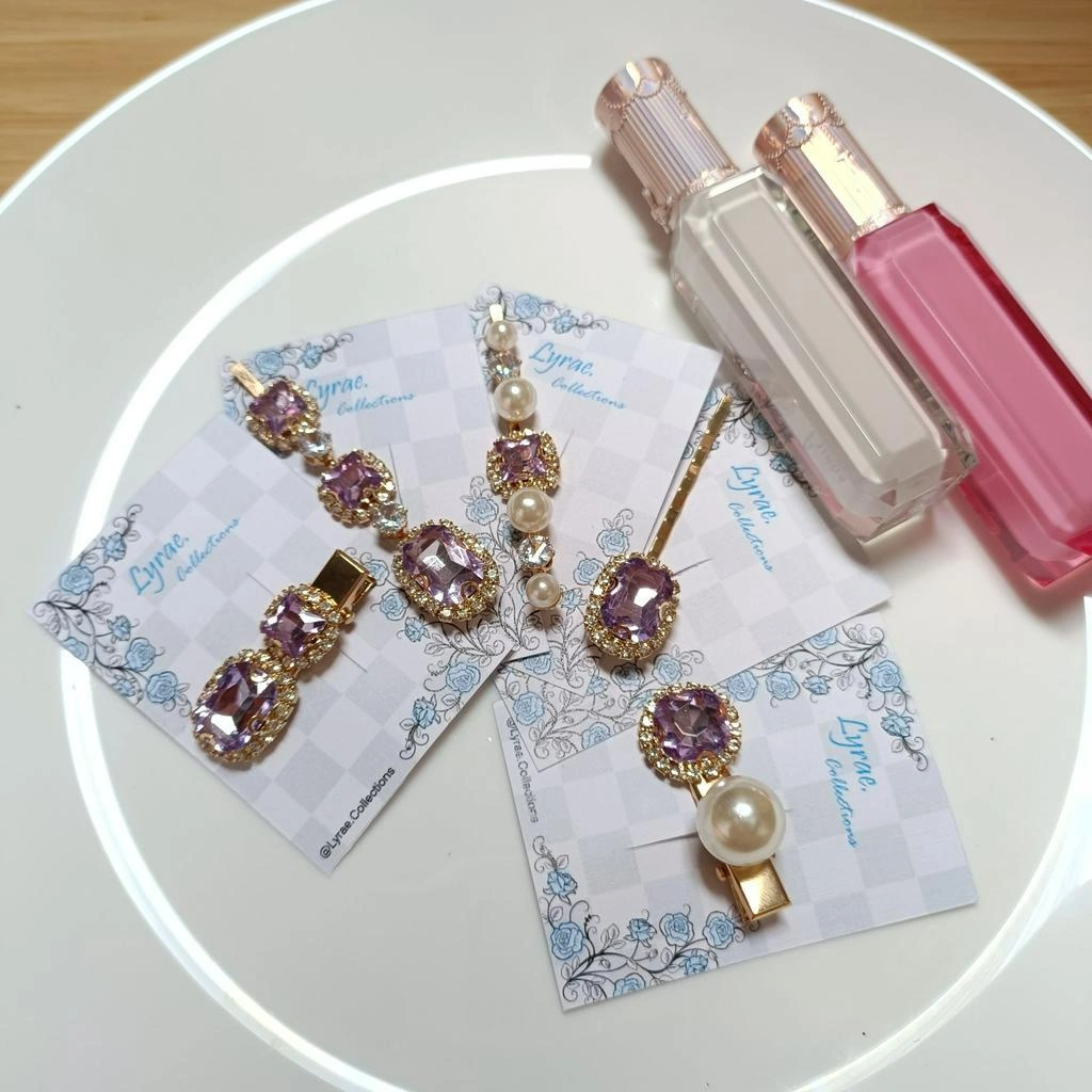 Jepit rambut vintage crystal premium