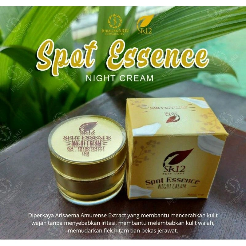 CREAM TUMPAS BEKAS JERAWAT FLEK HITAM & NODA DI WAJAH SPOT ESSENCE CREAM SR12/DAY CREAM DAN NIGHT CREAM/PENGHILANG FLEK HITAM/PENCERAH WAJAH
