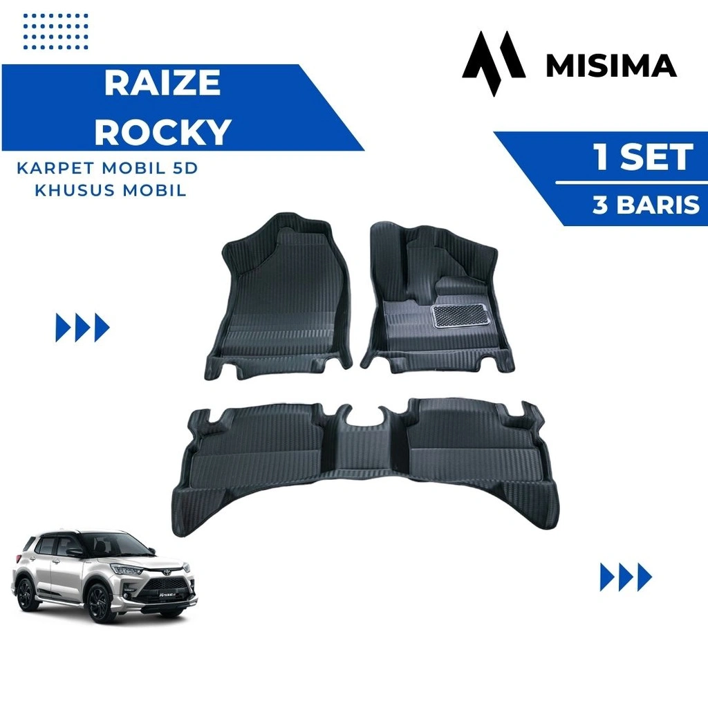 Karpet Mobil Raize/Rocky 5D MISIMA – Premium Anti Air & Anti Slip | Interior Elegan & Aman