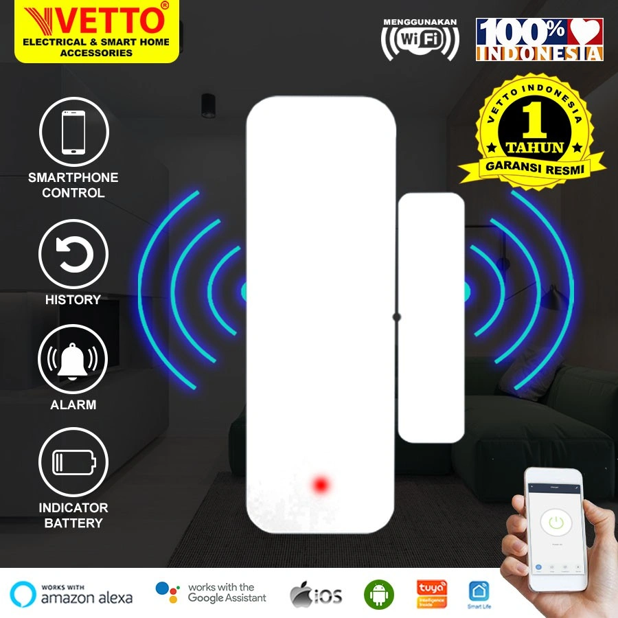 VETTO Smart Home WIFI Window & Door Sensor - no hub required