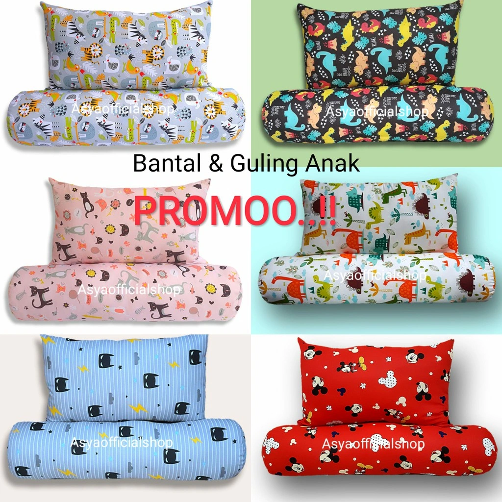 1 Set Bantal Guling Anak Karakter Untuk Umur 2 - 10 Tahun