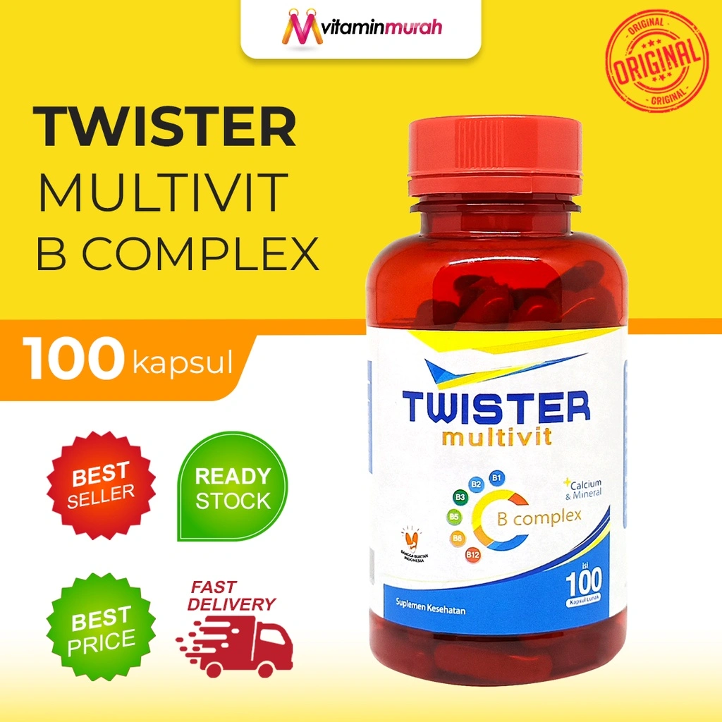 TWISTER MULTIVIT ISI 100 KAPSUL MULTIVITAMIN - CALCIUM & MINERAL - B COMPLEX