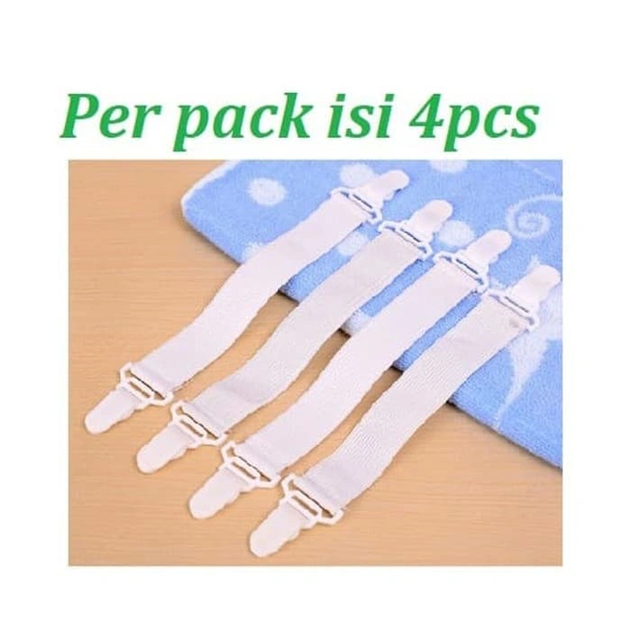 (isi 4 pcs) Pengait Seprei Jepitan Jepit Kaitan Kait Ujung Sprei Spre Kasur