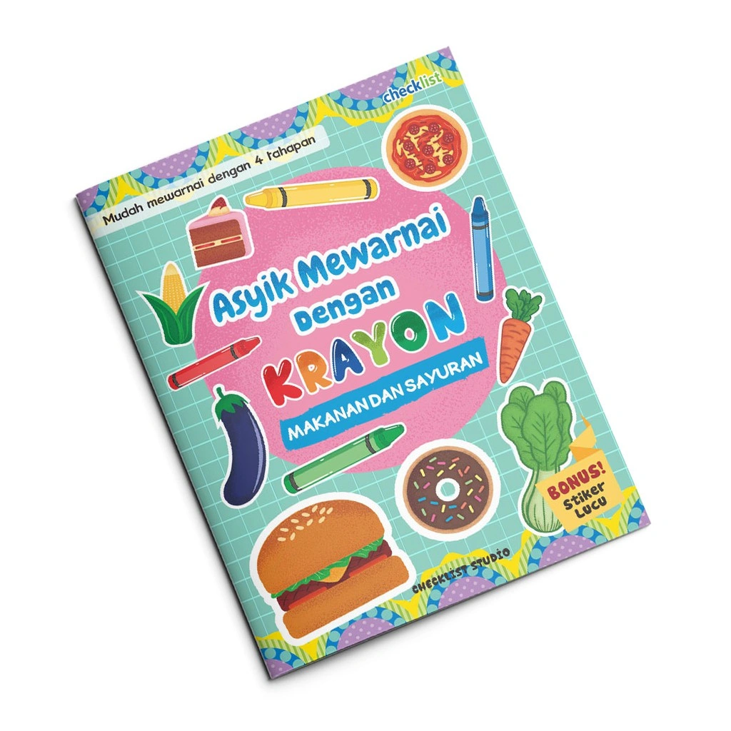 Checklist Asyik Mewarnai Dengan Krayon: Makanan & Sayuran