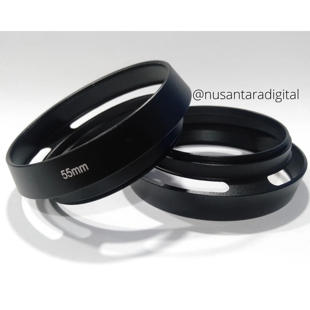 Metal Hood Lens Universal 55mm 55 mm Hitam