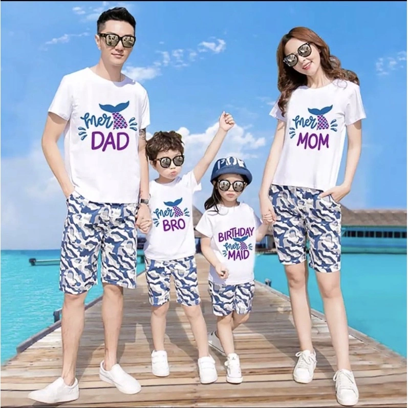 Kaos Couple/Keluarga - Mermaid ULTAH BIRTHDAY - T-Shirt S/M/L/XL/XXL BIG SIZE Jumbo