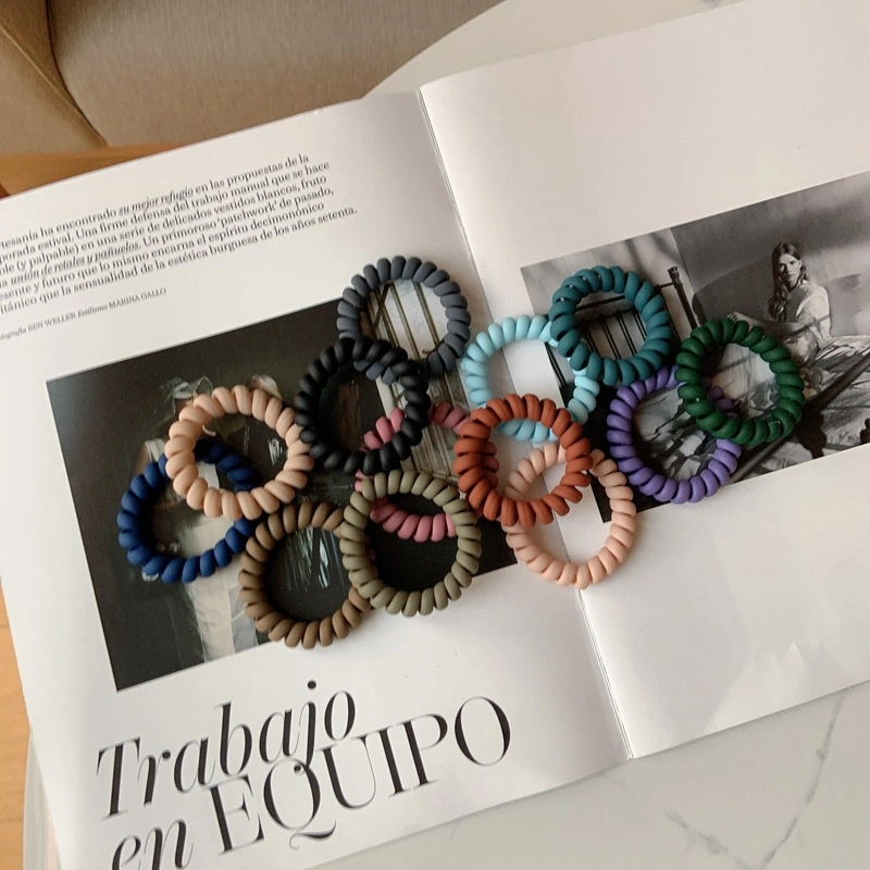 [CUCI GUDANG] IKAT KARET RAMBUT DOFF MATTE KABEL SPIRAL TELEPON TEBAL SUPER ELASTIS KOREA PITA POLOS WARNA WARNI AKSESORIS WANITA SIMPEL CASUAL / KOREAN ELEGANT PONYTAIL HIGH END CABLE RING PHONE COLORFUL STRETCHY SIMPLE BAND HAIR ELASTICS TIES ACCESSORIE