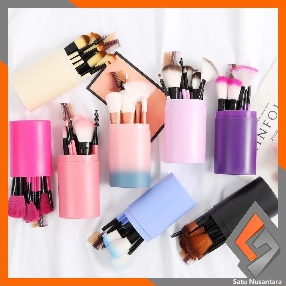 SN-K29 Brush Make Up Set 12IN1 Tabung / Kuas Makeup Set Kuas Alis Brush Highlighter Alat Kosmetik
