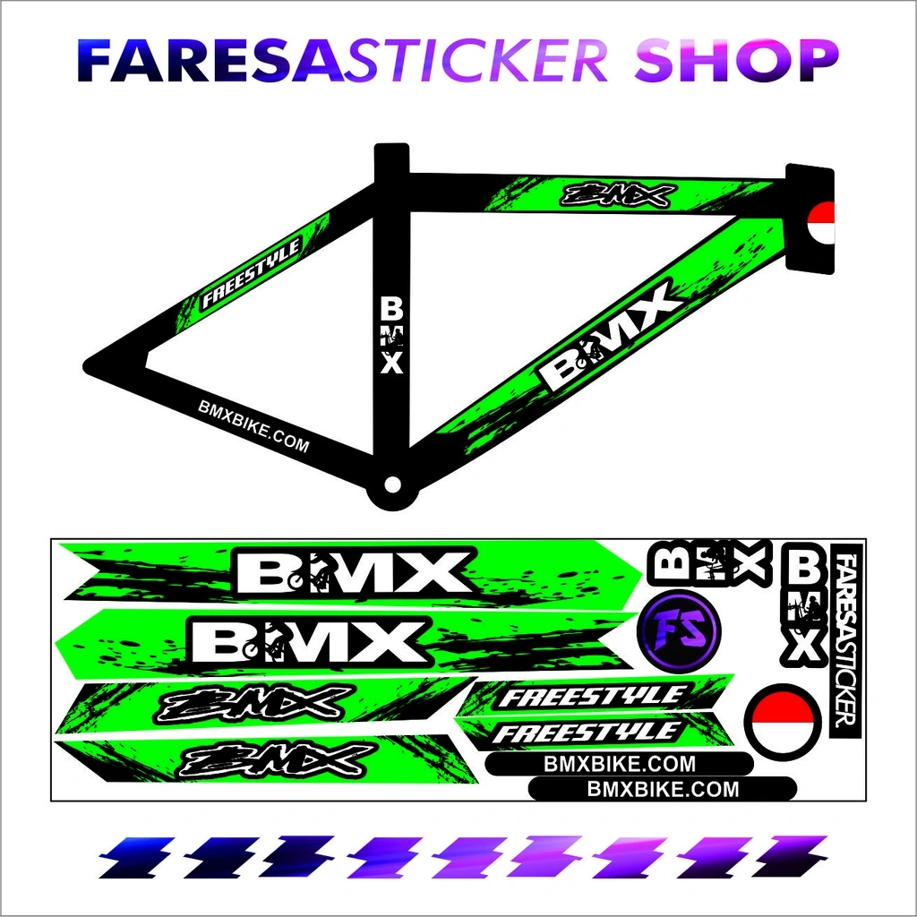 (COD) STICKER DECAL SEPEDA BMX BIKE HIJAU