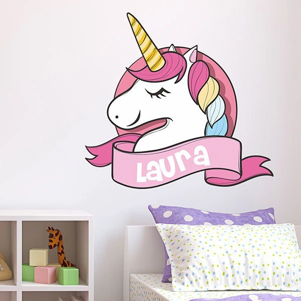 Wallsticker Stiker Dinding Unicorn Custom Name
