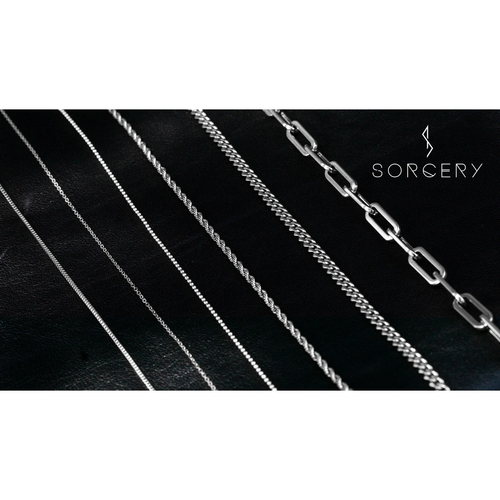 SORCERY Chain SCH Kalung Rantai Premium Stainless Titanium Emas Hitam Perak Silver Pria Wanita - 55cm