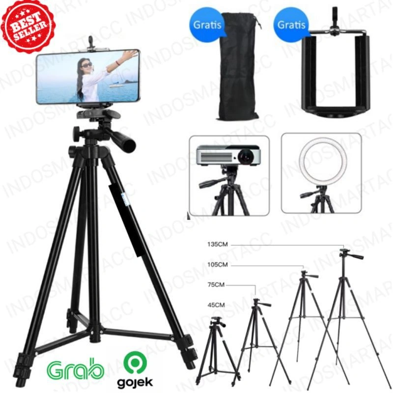 Tripod HP Dudukan Hp Tripod Kamera Universal 1 Meter + Holder U 3110 3120
