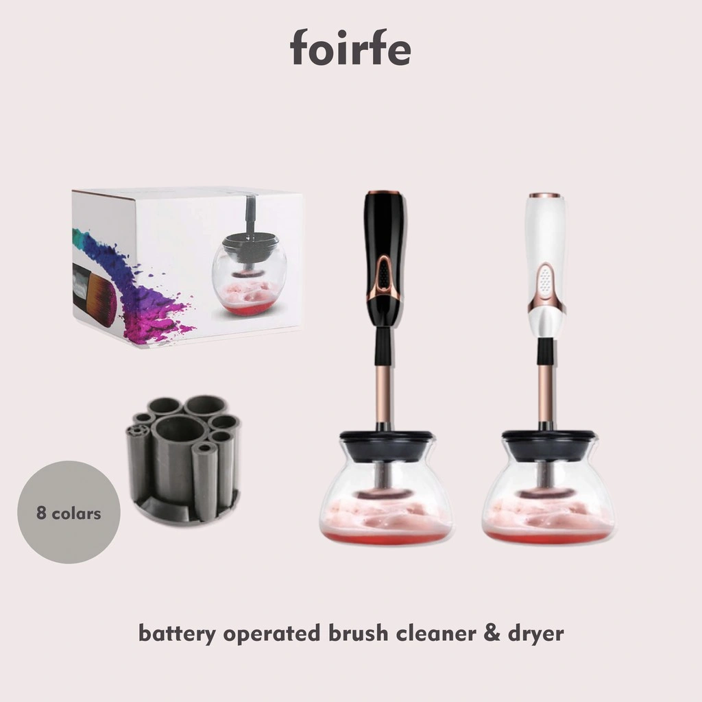 (Foirfe-Official) Battery Operated Brush Cleaner & Dryer - White & Black