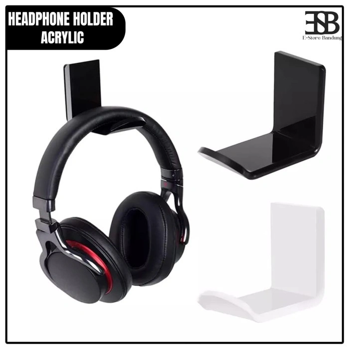 HANGER BRACKET HEADPHONE ACRYLIC / STAND GANTUNG HOLDER HEADSET AKRILIK