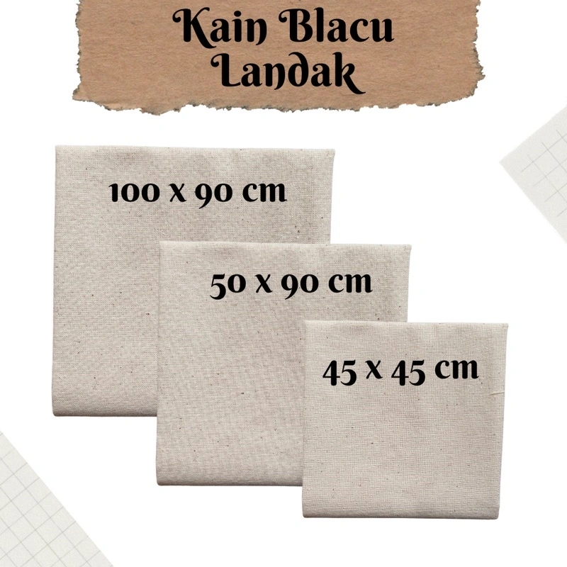 [Meteran] Kain Blacu Landak Natural Tebal kanvas