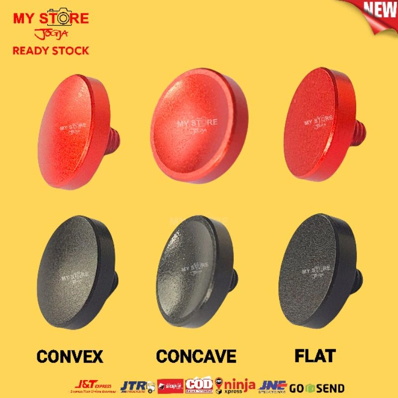 Tombol Shutter Release Button Camera RED BLACK CEKUNG CEMBUNG DATAR CONCAVE CONVEX FLAT Kamera Fuji Fujifilm X-T10 X-T20 X-T30 X-S10 XT2 X-T3 X-E2S X-E2 X-E1 X100 X-Pro1 X-Pro3 X-Pro2 X-T4 X-T3 X10 X-T2  X100F X100V XS10 Leica M3 M6 M8 M9 karet O-Ring