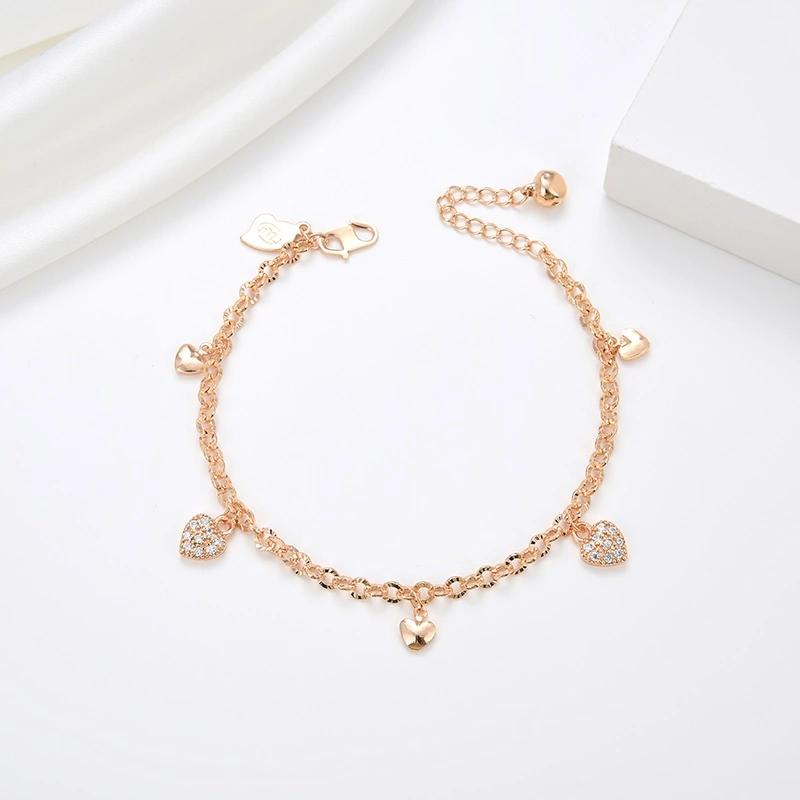 HYL JEWELRY COD  Couple Gelang Titaniun Bracelet Anak-anak titanium lapis emas bola kristal berlian xuping 64b