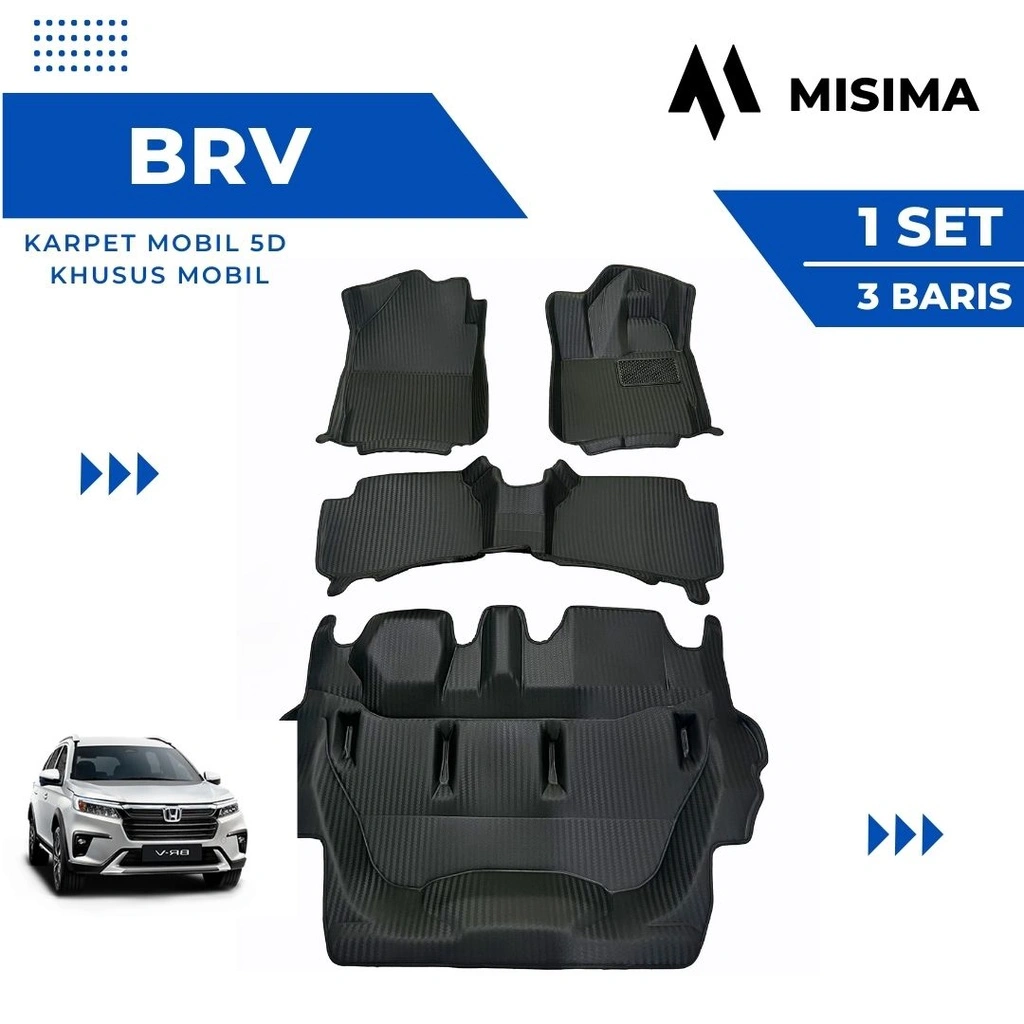 Karpet Mobil 5D MISIMA BRV 2022-2025 – Anti Slip & Anti Air | Full Set Interior Premium