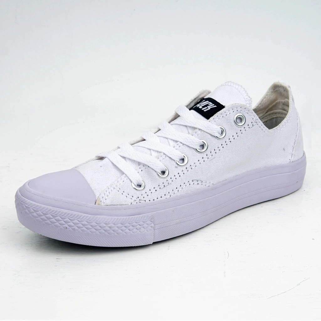 Sepatu Sneakers Pria JACK IDN  Vulcanized Sneakers Sepatu Casual | TIMLES FULL WHITE