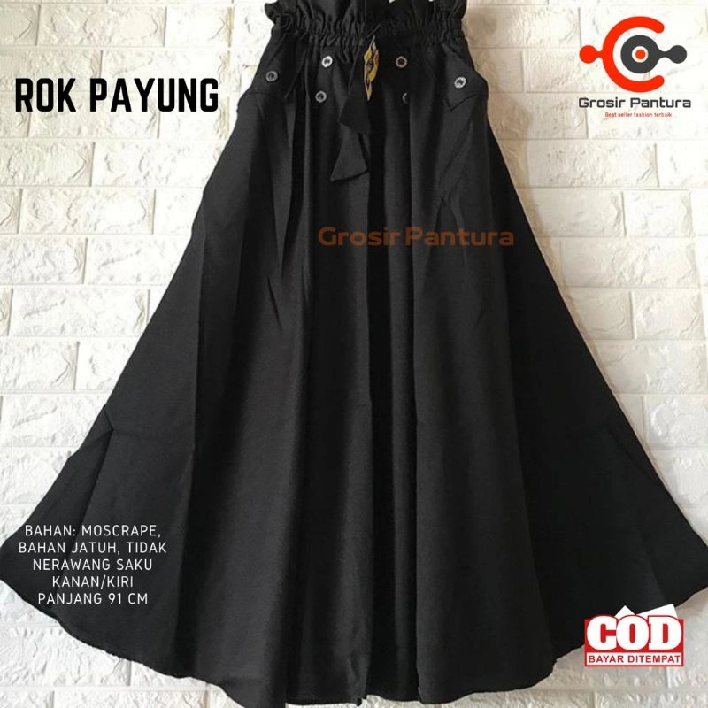 ROK payung cantik // Rok polos jumbo / Rok payung jumbo polos / rok jumbo wanita terbaru