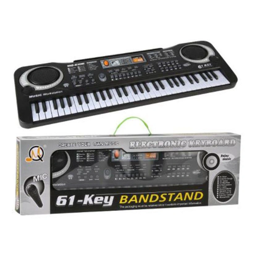 Keyboard PIANO anak Digital Elektronik 61 Tombol dengan Plug US untuk mainan Hadiah Anak