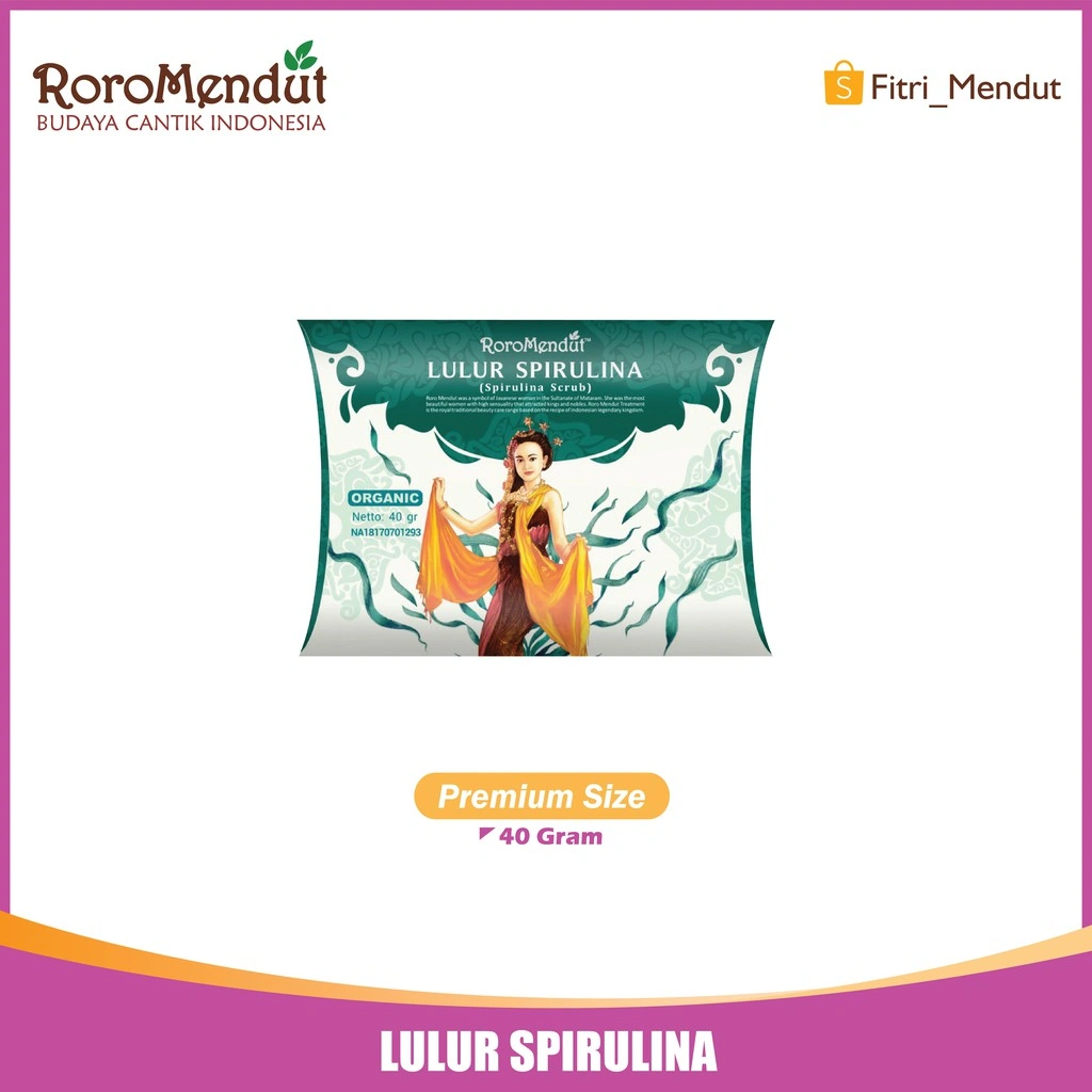 RORO MENDUT LULUR SPIRULINA 40gr (Premium size)