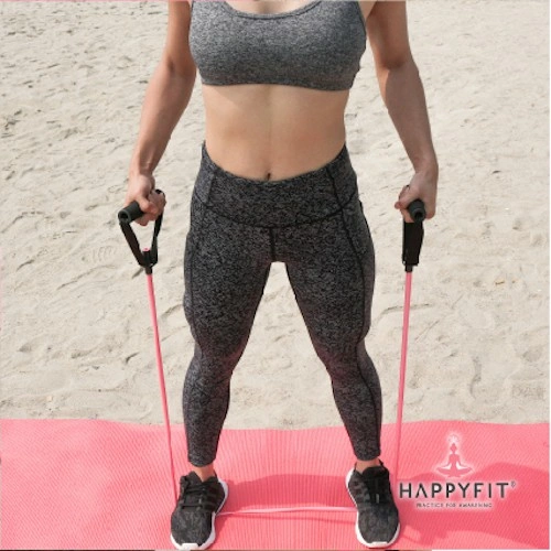 HAPPYFIT - Resistance Toning Tube with Handle / Tali Stretching Fitness