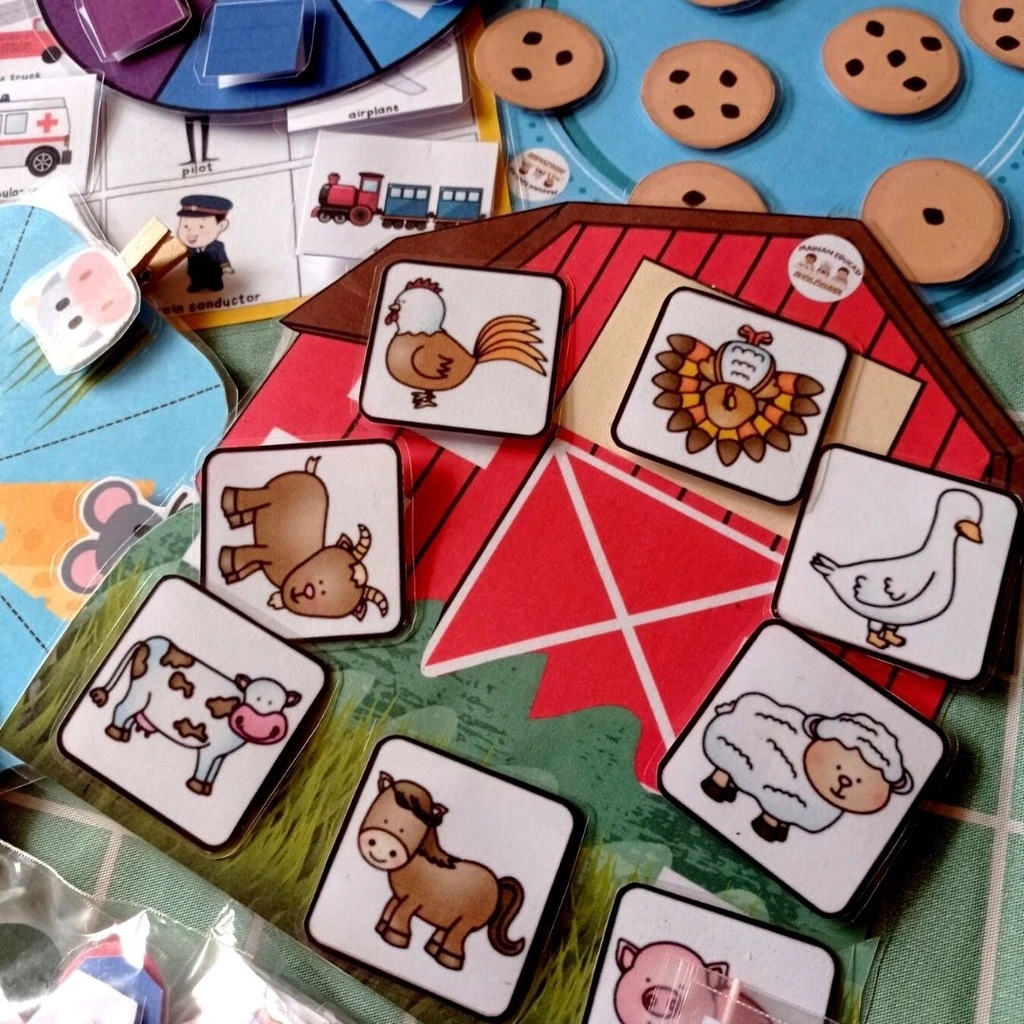 BUSY PAGE MENCOCOKKAN HEWAN DAN MAKANAN NYA Mainan Anak Edukatif Edukasi Montessori Edutoys