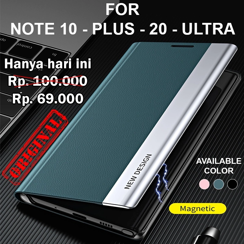 FLIP COVER MAGNET case Samsung Galaxy Note 10 - Plus - 20 - Ultra softcase casing hp leather stand kulit