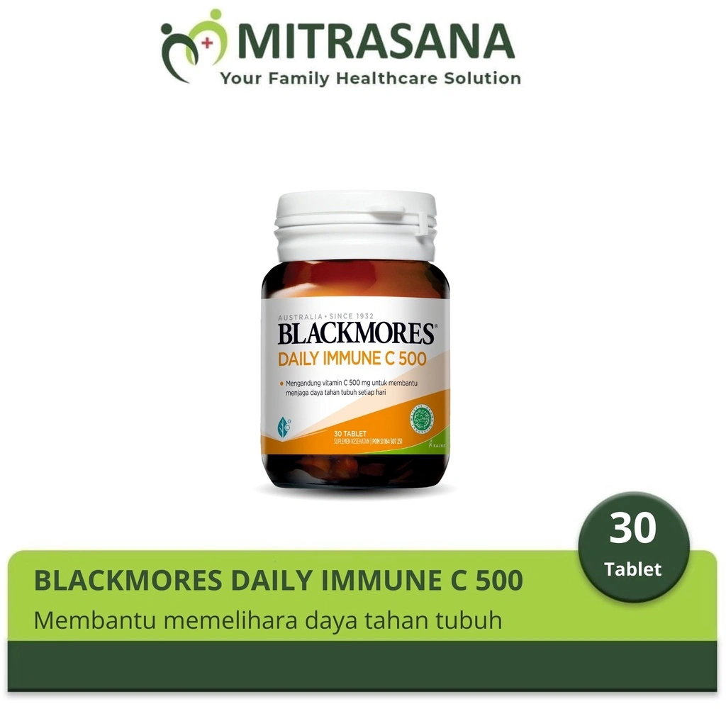 BLACKMORES DAILY IMMUNE C 500 - Membantu memelihara daya tahan tubuh (30tbl) | Vitamin C