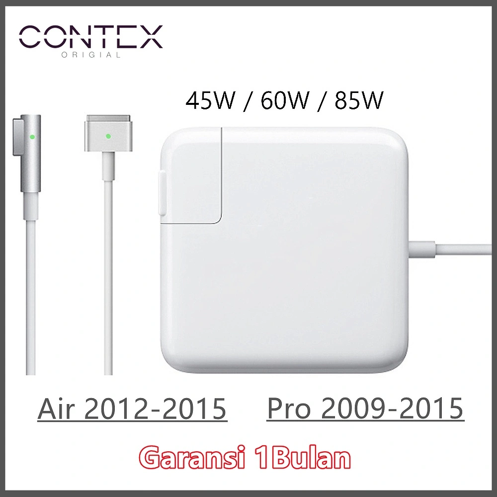 Original Charger Macbok Air / Pro 2009 - 2015  Kabel L / Kabel T 45W 60W 85W All tipe