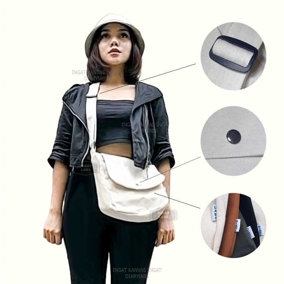 DiaryLabs - Tas Selempang classic ORIGINAL 100℅ KANVAS - SLINGBAG canvas