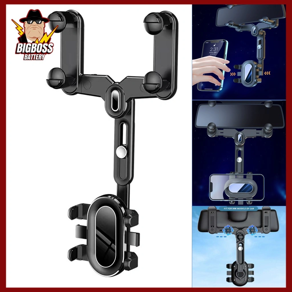 Holder Hp Jepit Spion Tengah Mobil Gen 7 Model Cengkram Rotation 360 Derajat Car Holder Rear View Multifungsi