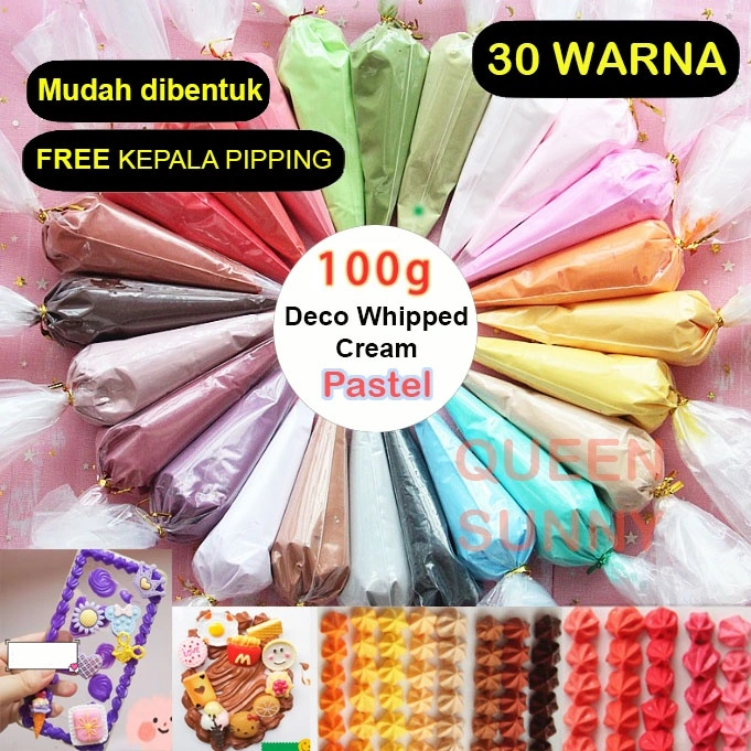 100GR Deco Whipped Cream Solid Pastel Krim Casing HP Topping Hiasan Decoden Case Handphone Simulation Fake Cream