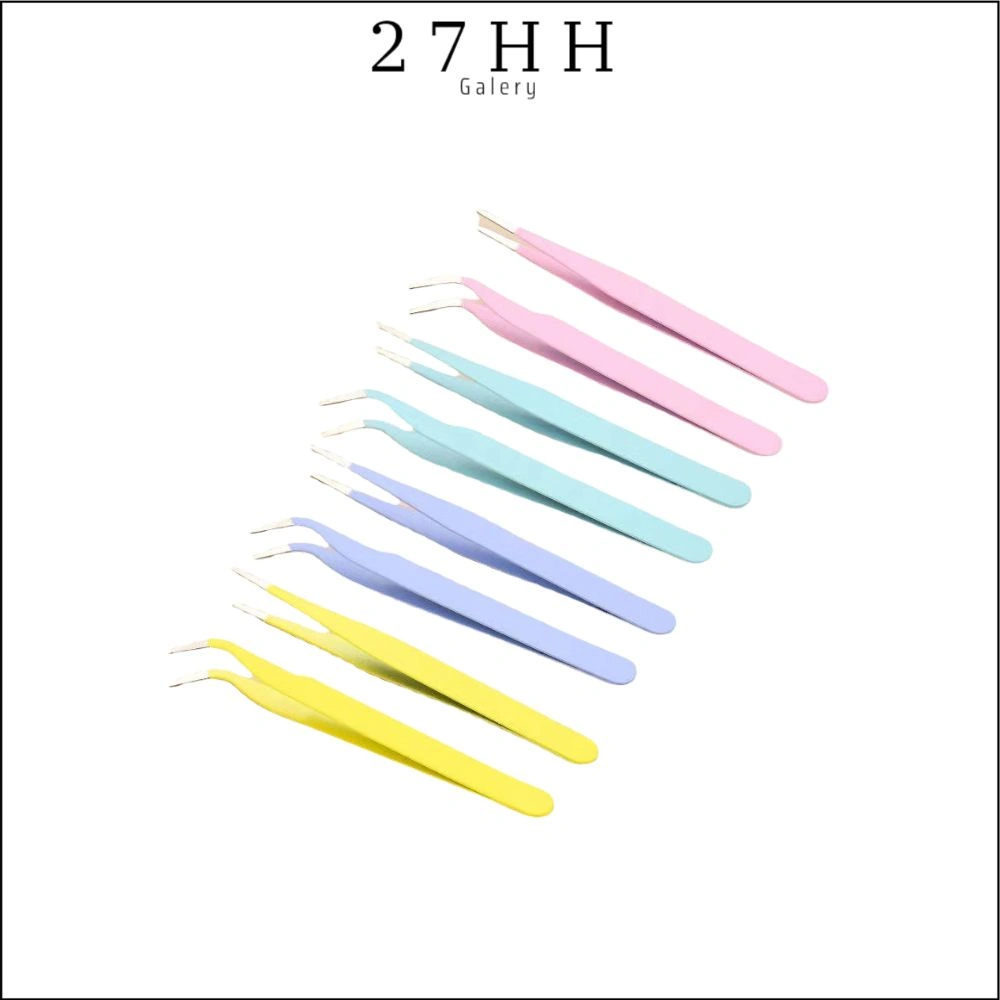 27HH PINSET EYELASH BULU MATA BENGKOK / TWEEZER LURUS / PENJEPIT EXTENSION STIKER