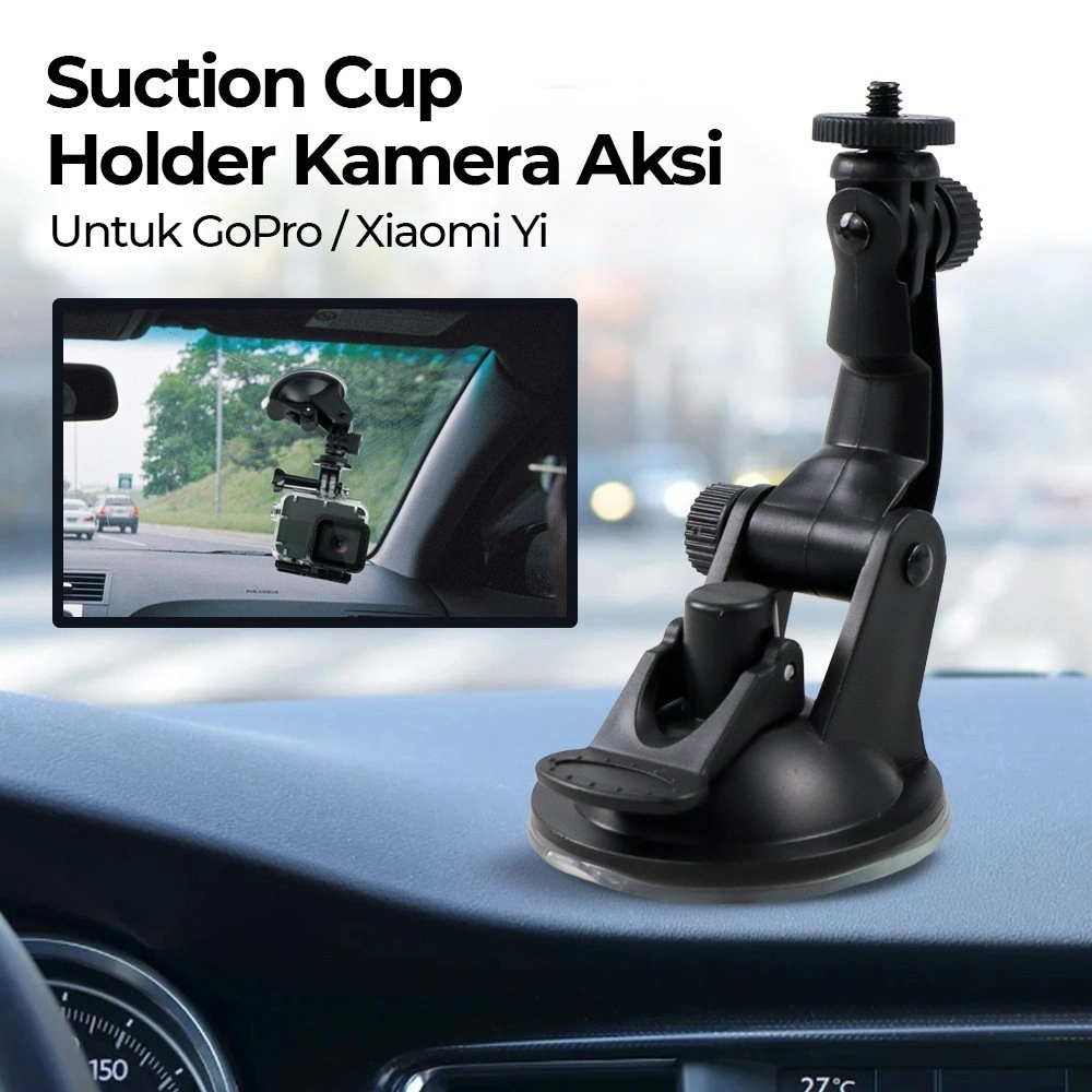 FORAUTO Suction Cup Car Holder Kamera Aksi for GoPro Xiaomi Yi - XTGP51 - Black