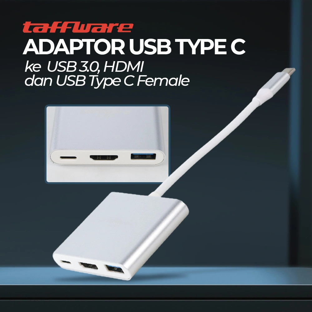 Taffware USB Type C 3.1 to USB 3.0 HDMI USB Type C - HPQ1034