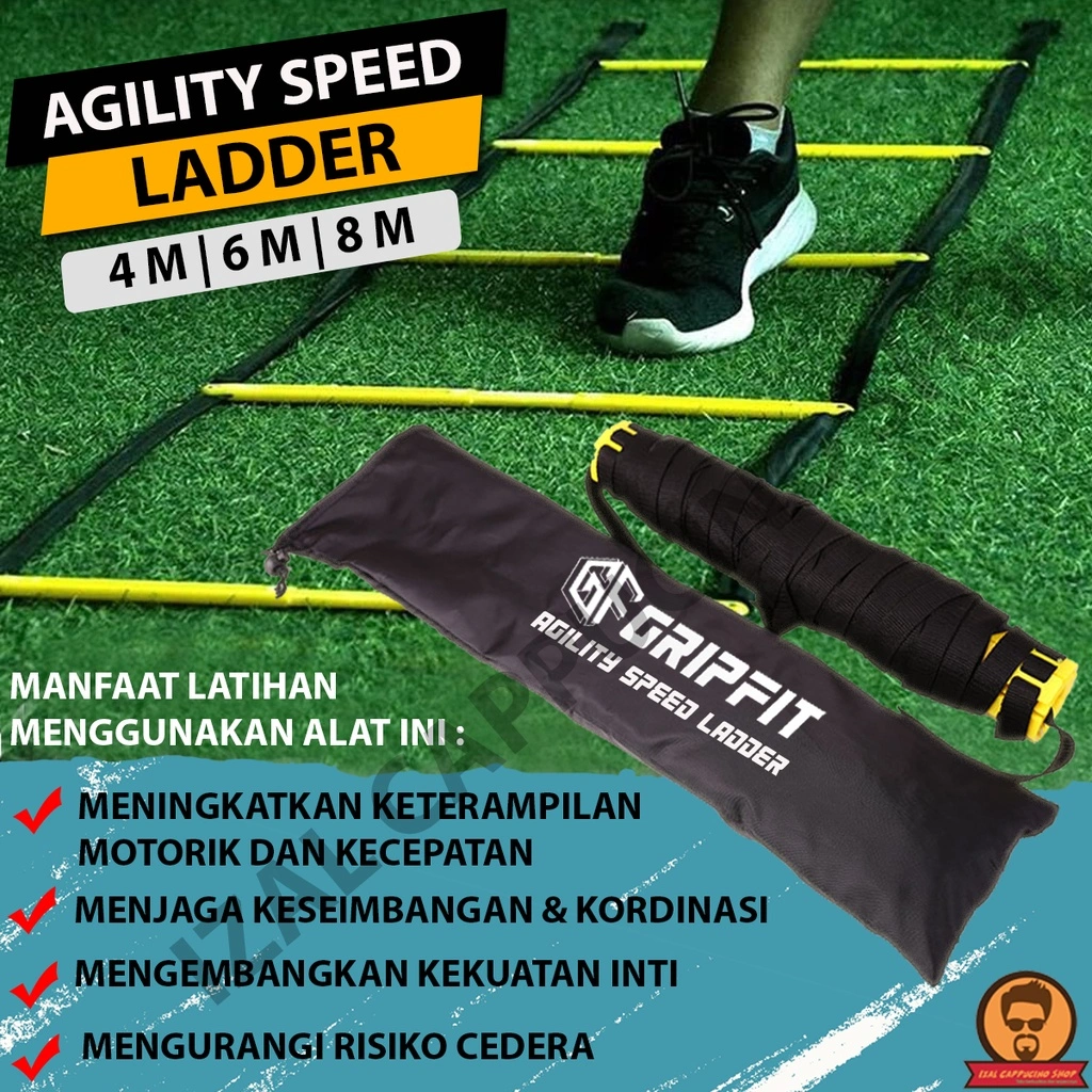 Agility Ladder 4,6,8 Meter / Tangga Ketangkasan Kelincahan / GRIPFIT LADDER / Tangga Ketangkasan Dengan Bahan PREMIUM Lebih Tebal Dan Kuat