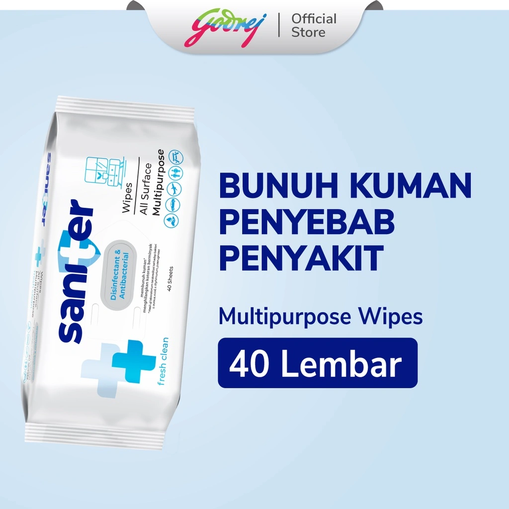 Saniter Surface Multipurpose Wipes 40`S - Tisu Basah Antiseptik