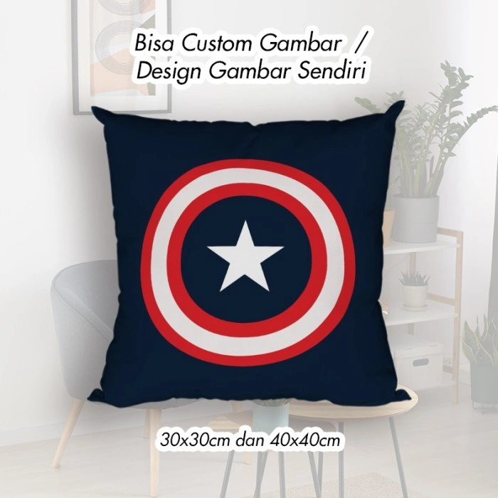 Bantal Dekorasi / Bantal Sofa / Bantal Kotak - Captain America Marvel