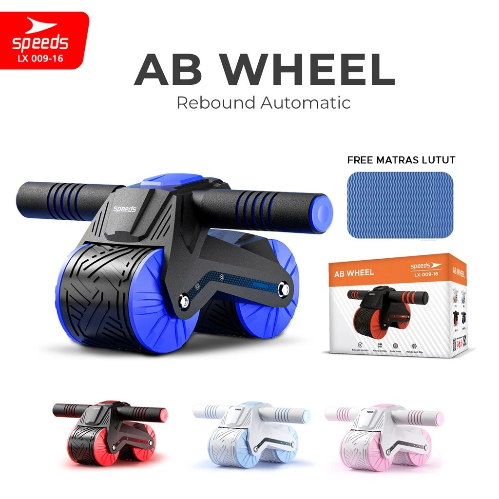 SPEEDS Ab Wheel / Ab Roller Double Wheel / Abdominal Roller / Alat Push Up Stand Bar Alat Gym / Alat Sit Up Indoor-Outdoor 009-16